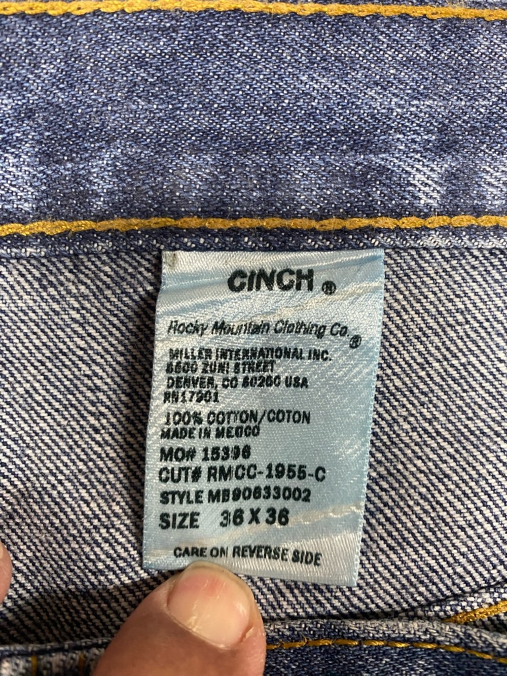 Cinch Men's Straight Leg Jeans - Denim Blue 36x36 - Picture 3 of 4
